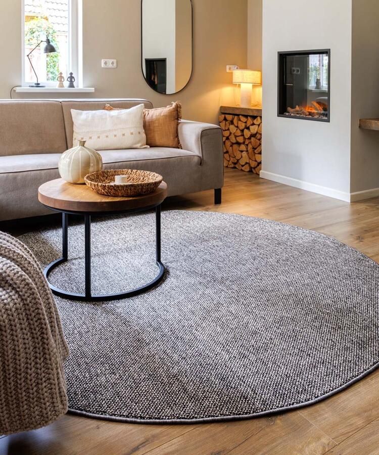 TrueWeave Rond laagpolig vloerkleed Loom grijs 200 cm rond - Foto 2