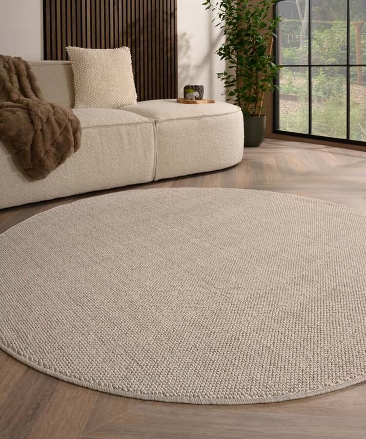 TrueWeave Rond laagpolig vloerkleed Loom zilver 200 cm rond