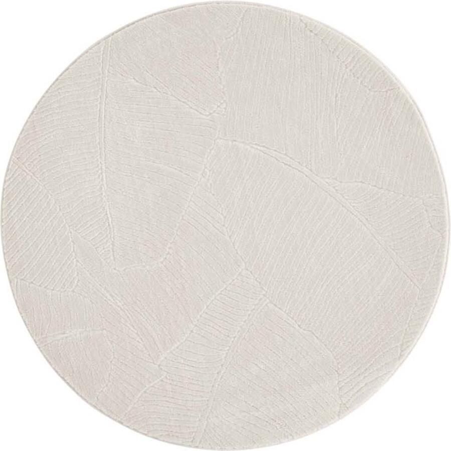 TrueWeave Rond zacht vloerkleed Fuzz Whirl crème 120 cm rond