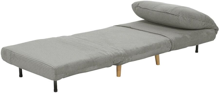 TRUUSK 2-in-1 Slaapbank en Slaapstoel Verstelbaar Vouwmatras Corduroy-look Voor Slaapkamer en Woonkamer Grijs 82 x 89 x