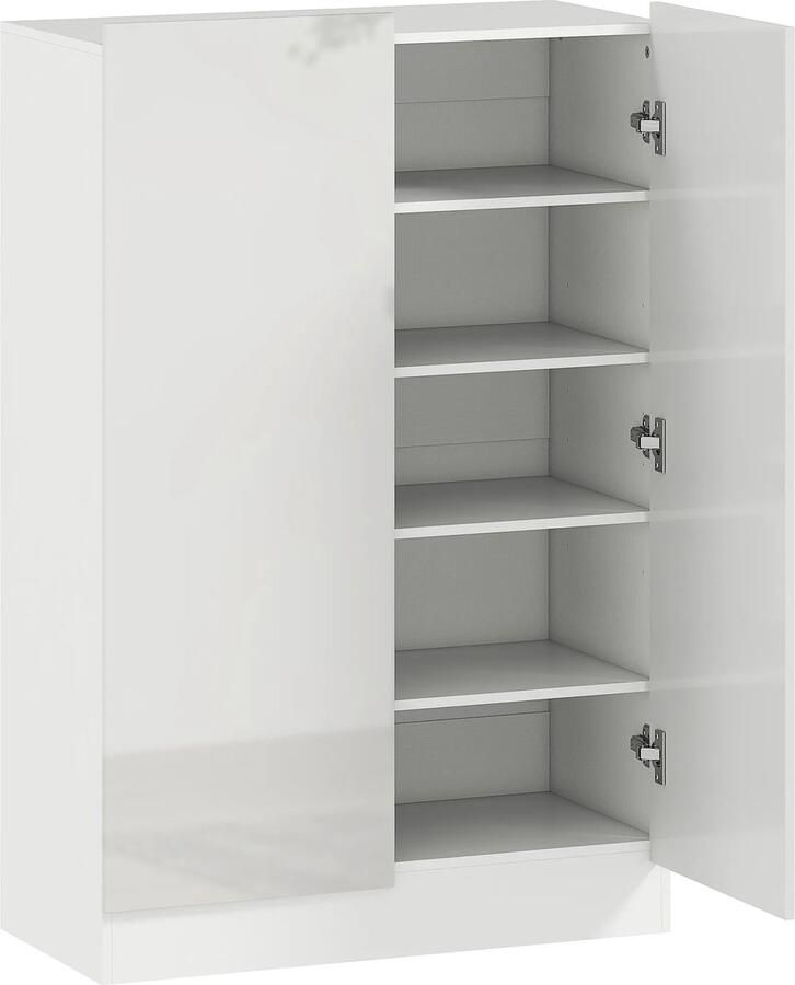 TRUUSK 5-laags Schoenenkast Voor 20 Paar Schoenen Verstelbare Planken Voor Entree Gang Hout Wit