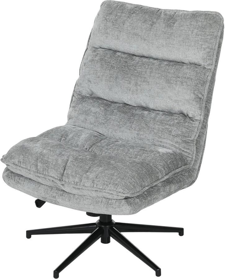 TRUUSK Armloze Draaibare Bureaustoel Zachte Stoffen Bekleding Hoogte Verstelbaar Stalen Poten Grijs