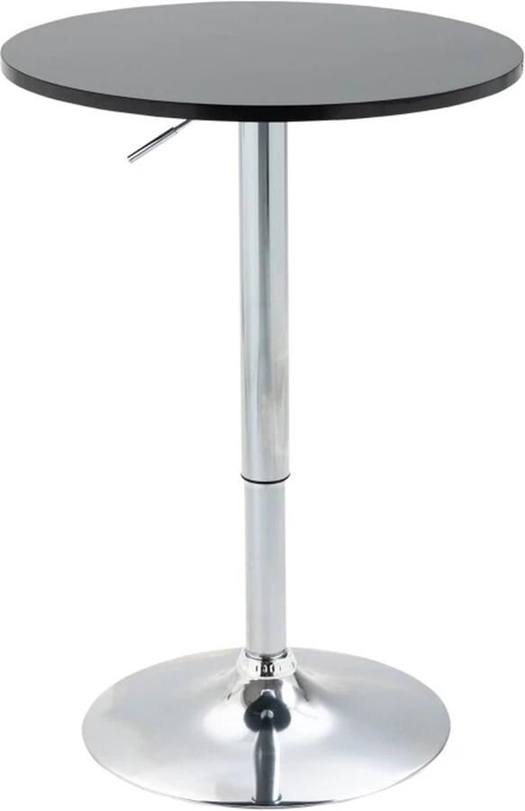 TRUUSK Bartafel Moderne Ronde Eettafel 360° Draaibare Tafel Bistrotafel In Hoogte Verstelbaar Staal Zwart Ø61 X 70-90 Cm