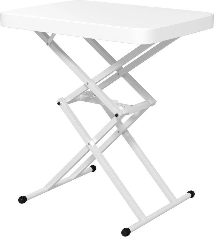 TRUUSK Bijzettafel Tuin Inklapbaar en Hoogte Verstelbaar Kunststof 50kg Belastbaar 65x45x70H cm Voor Outdoor en Indoor