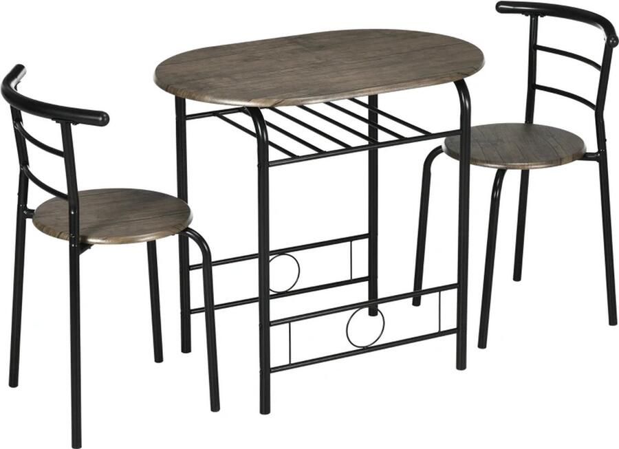 TRUUSK 3-delige Bistroset 1 Tafel 2 Stoelen 80 Cm X 53 Cm X 74 5 Cm Zwart
