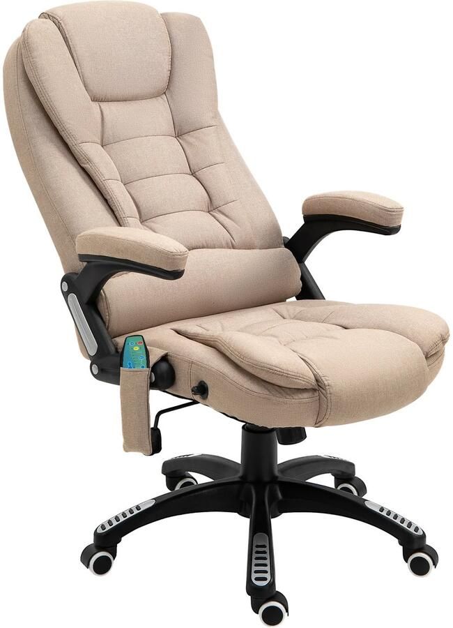 TRUUSK Bureaustoel Met Vibratiemassage Ergonomisch en Verwarmend Ligfunctie Hoogte Verstelbaar Directiestoel Met