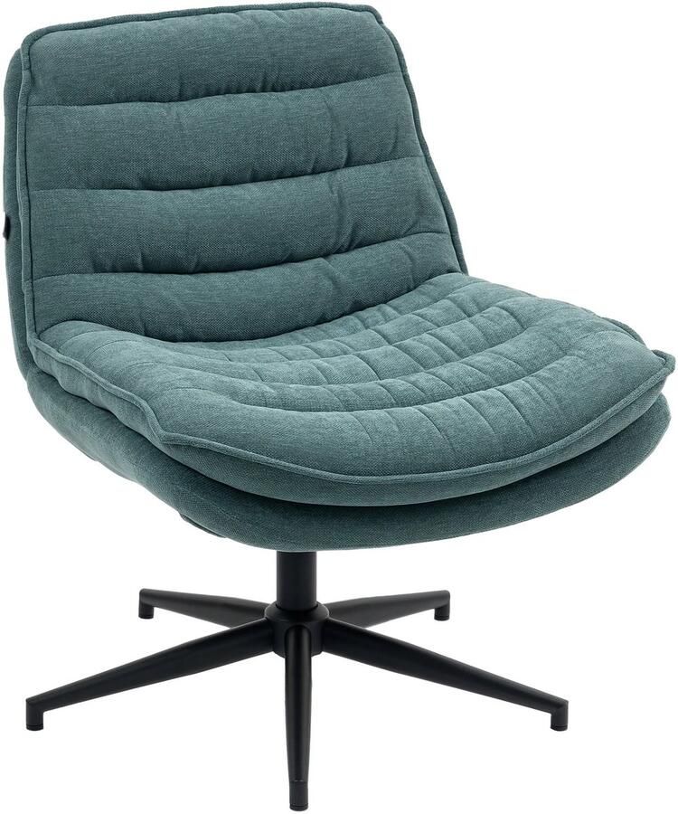 TRUUSK Bureaustoel Zonder Armleuningen Brede Zitruimte Hoogte Verstelbaar Dubbele Laag Dikte Linnenlook Draaistoel