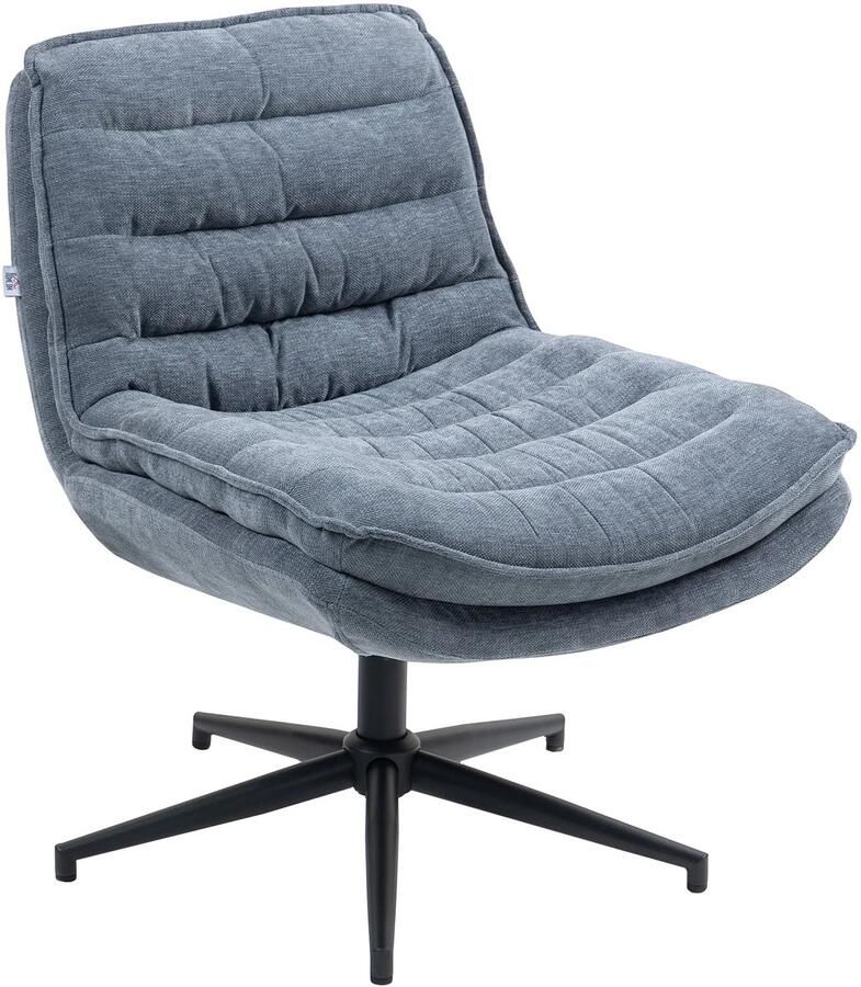 TRUUSK Bureaustoel Zonder Armleuningen Brede Zitting Hoogte Verstelbaar Dubbele Laag Dik Linnen Look Thuis Kantoor