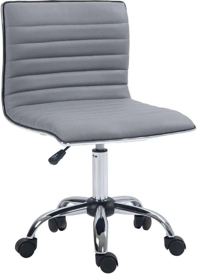 TRUUSK Bureaustoel Zonder Armleuningen In Hoogte Verstelbaar Met Wielen Tot 120 Kg Belastbaar Voor Studeerkamer en Kantoor