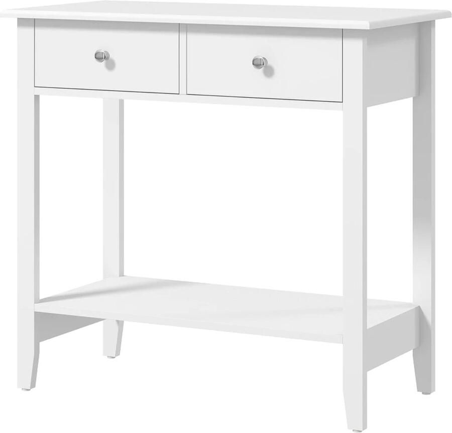 TRUUSK Consoletafel Dressoir 2 Lades Onderste Plank 80x40x75 Cm Wit