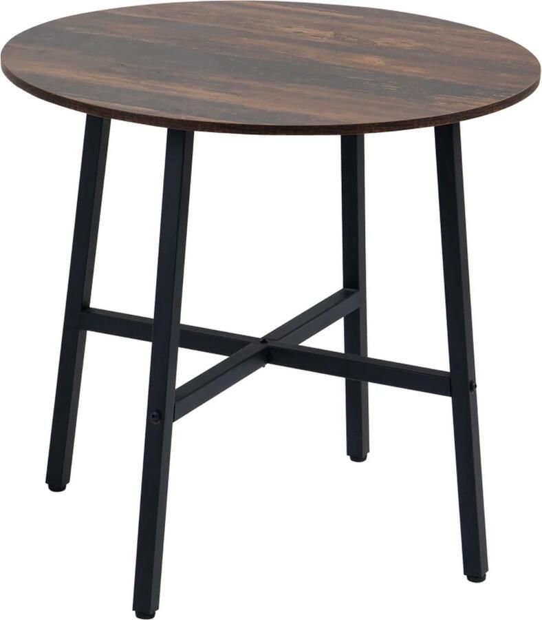 TRUUSK Eettafel Keukentafel Grote Tafel Industrieel Design Rustiek Design 80 X 76 Cm Bruin