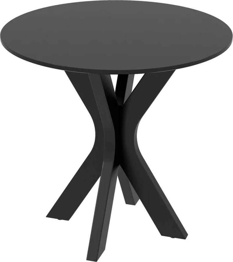 TRUUSK Eettafel Keukentafel Ronde Tafel Modern Design 78 Cm X 78 Cm X 75 Cm Zwart