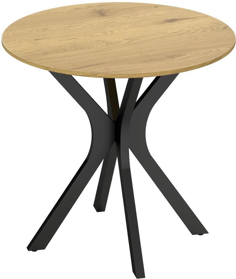 TRUUSK Eettafel Keukentafel Ronde Tafel Modern Ontwerp 78 Cm X 78 Cm X 75 Cm Natuurhout