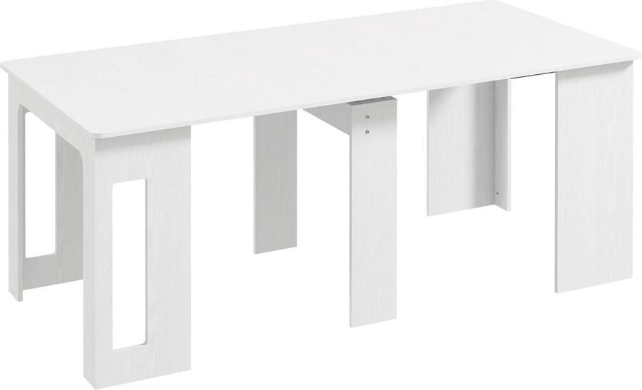 TRUUSK Eettafel Klaptafel Uitschuifbare Keukentafel Eetkamertafel Spaanplaat 60-180 X 85 X 75 Cm Wit
