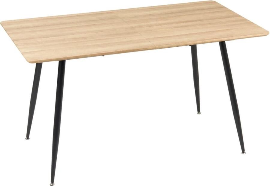 TRUUSK Eettafel Scandinavisch Design Houteffect Voor 4 Personen 140 x 80 x 76 cm Naturel + Zwart