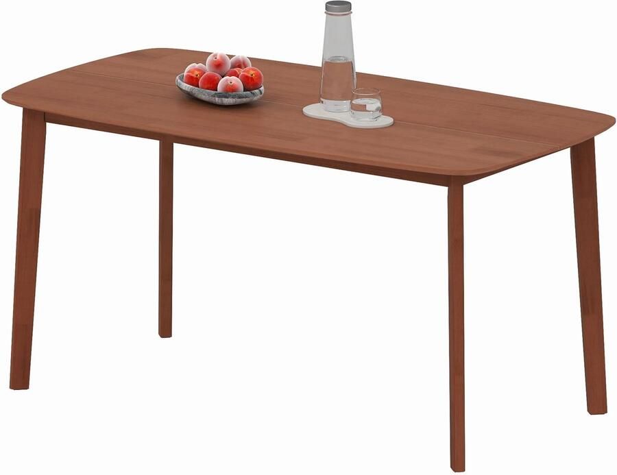 TRUUSK Eettafel van Massief Grenenhout Gelakte Oppervlakte Afmetingen 150 x 80 cm Bruin