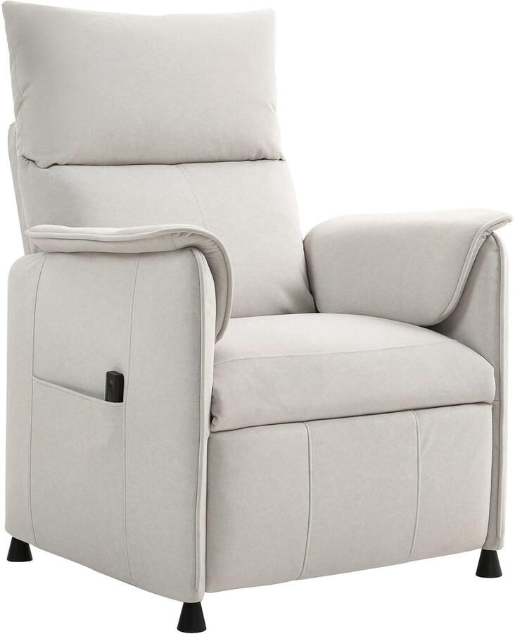 TRUUSK Elektrische Relaxstoel Geheugenfunctie Stil Geluid Verstelbare Ligfunctie Huisdiervriendelijk Fluweelimitatie