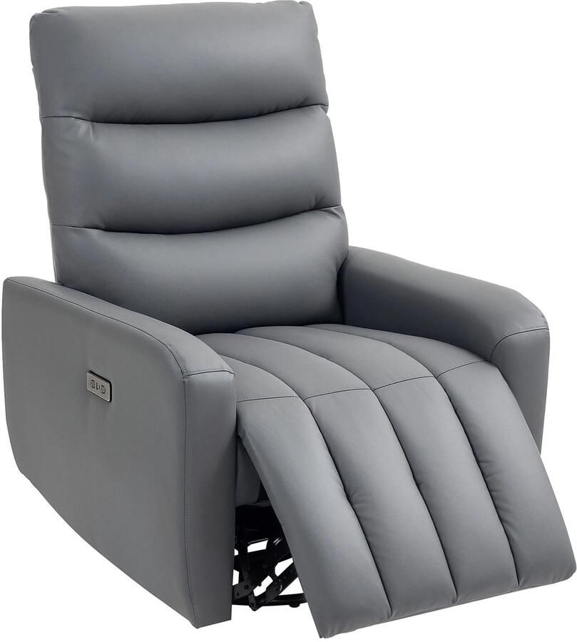 TRUUSK Elektrische Relaxstoel TV-stoel met Ligfunctie Schommelfunctie USB en USB-C-aansluitingen Draaibare Ligstoel