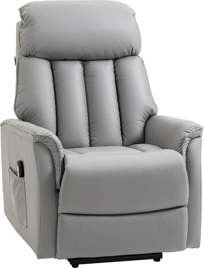 TRUUSK Elektrische Sta-op Stoel Gestoffeerd Met Sta-op Hulp en Ligfunctie TV Stoel Afstandsbediening Comfortabel en