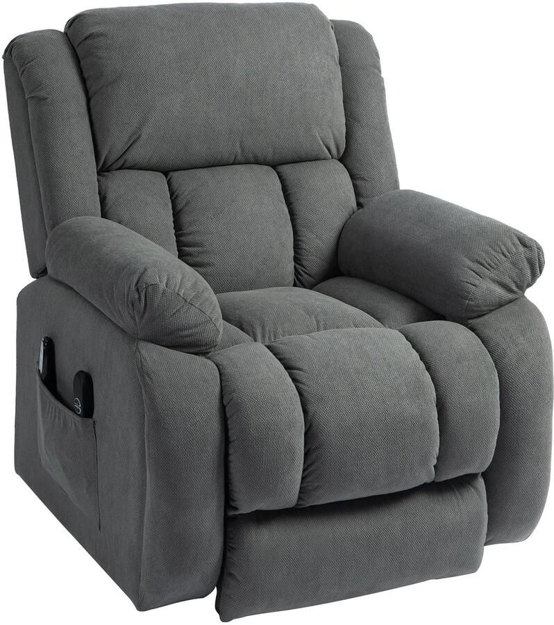 TRUUSK Elektrische Sta-op Stoel Relax- en Ligfunctie Massagefunctie USB-aansluiting Verwarmingsfunctie