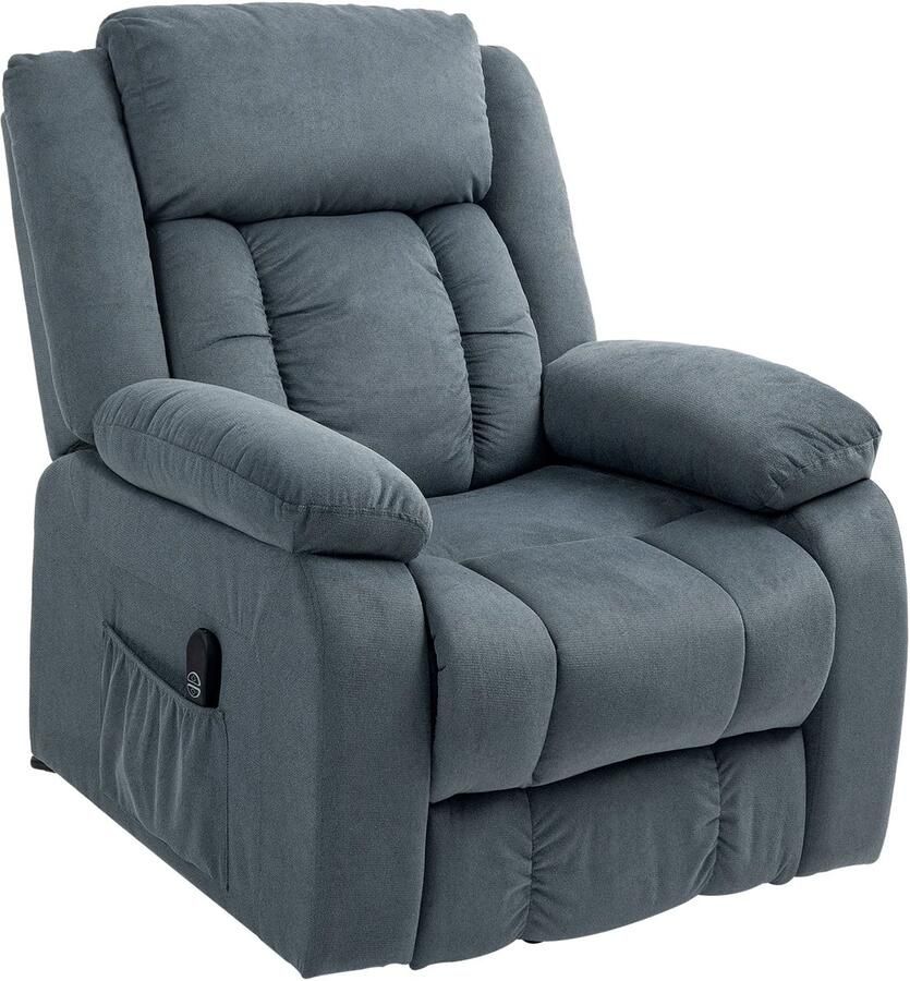 TRUUSK Elektrische TV-fauteuil Met Opsta-hulp Relaxfauteuil Met Ligfunctie Gevoerd Met Afstandsbediening Veersysteem En