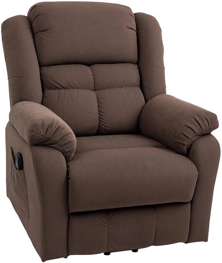 TRUUSK Elektrische TV-fauteuil Met Opsta-hulp Relaxfauteuil Met Massage- En Verwarmingsfunctie Zakveerkern Zijvak