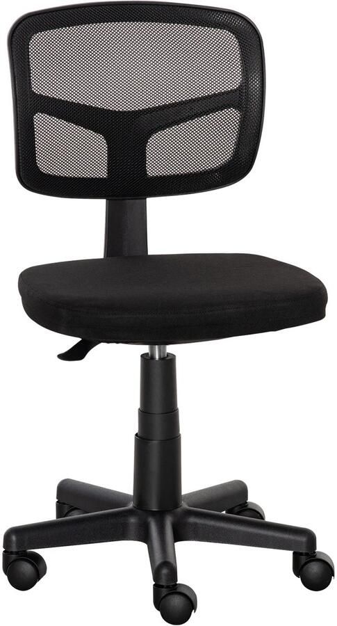 TRUUSK Ergonomische Bureaustoel In Hoogte Verstelbaar Draaistoel Zwart Ruimtebesparend