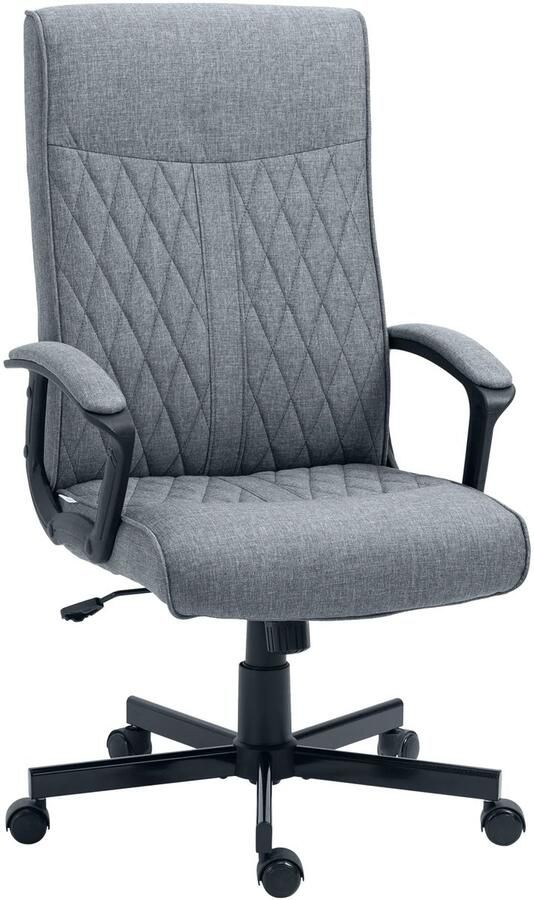 TRUUSK Ergonomische Bureaustoel Kantelfunctie Hoogte Verstelbaar Verstelbare Armleuningen Donkergrijs Voor Kantoor &