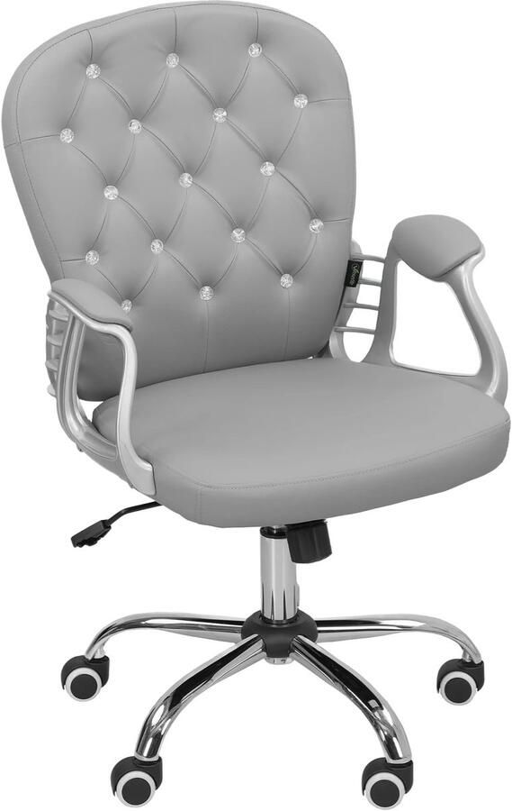 TRUUSK Ergonomische Bureaustoel Met Armleuning Gevoerde Rugleuning Hoogte Verstelbaar Kunstleren Look Draaistoel Voor