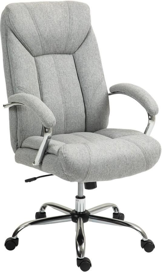 TRUUSK Ergonomische Bureaustoel Met Kantelfunctie Gewatteerde Armleuning Hoofdsteun In Hoogte Verstelbaar Draaistoel