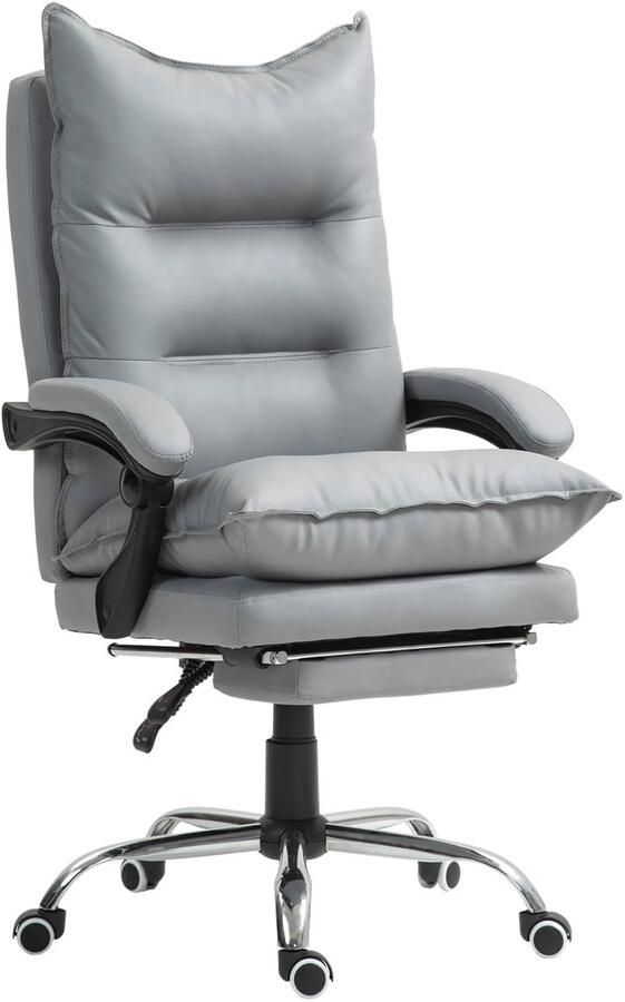 TRUUSK Ergonomische Bureaustoel Met Ligfunctie Hoogte Verstelbaar Draaistoel Met Voetensteun Gevoerd Tot 135 kg