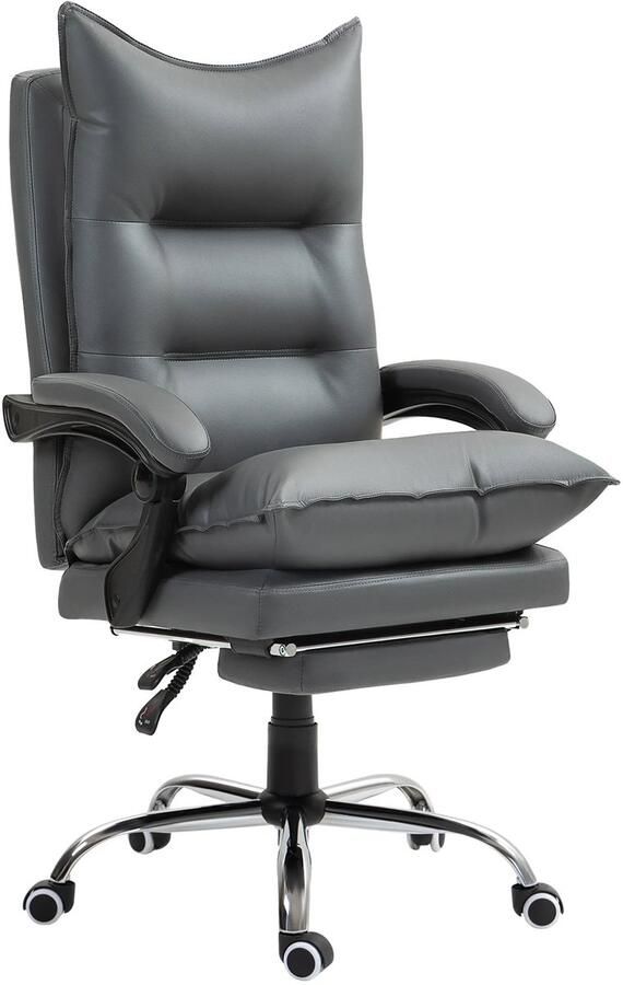 TRUUSK Ergonomische Bureaustoel Met Ligfunctie In Hoogte Verstelbaar Met Voetensteun Gevoerd Tot 135 Kg Voor Kantoor en