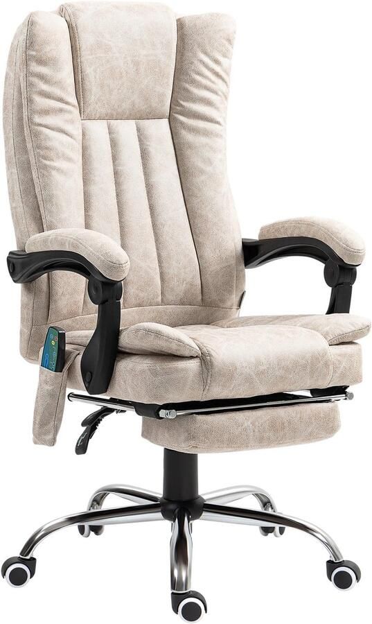 TRUUSK Ergonomische Bureaustoel met Massage- en Verwarmingsfunctie Ligfunctie In hoogte verstelbaar Draaistoel met