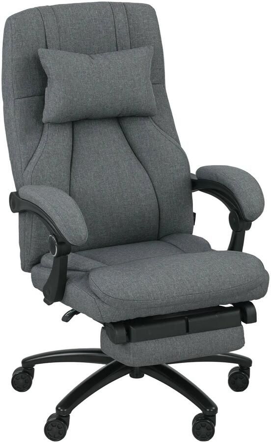 TRUUSK Ergonomische Bureaustoel met Massagefunctie Ligfunctie Hoofdsteun USB-Interface In Hoogte Verstelbaar Draaibaar