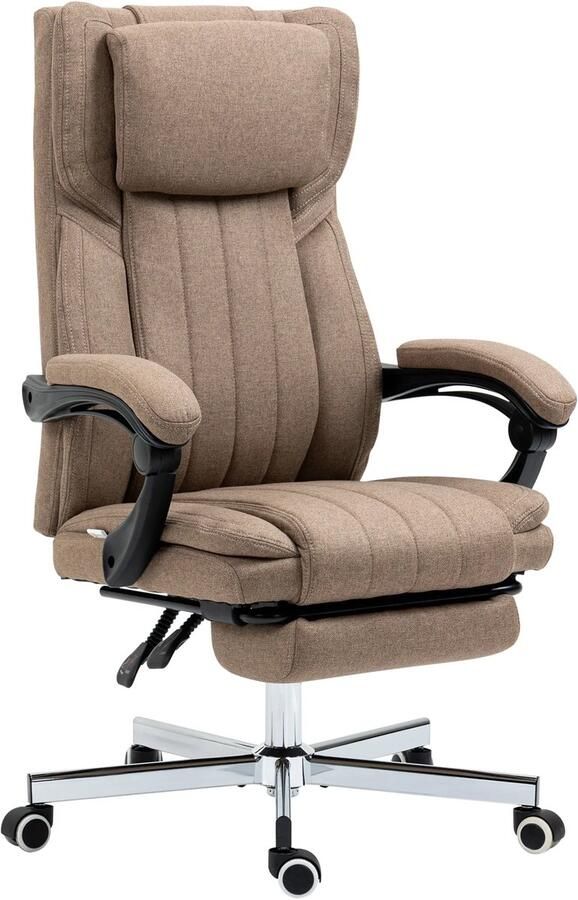 TRUUSK Ergonomische Bureaustoel met Massagefunctie Verstelbare Rugleuning Hoofdsteun Voetensteun Afstandsbediening