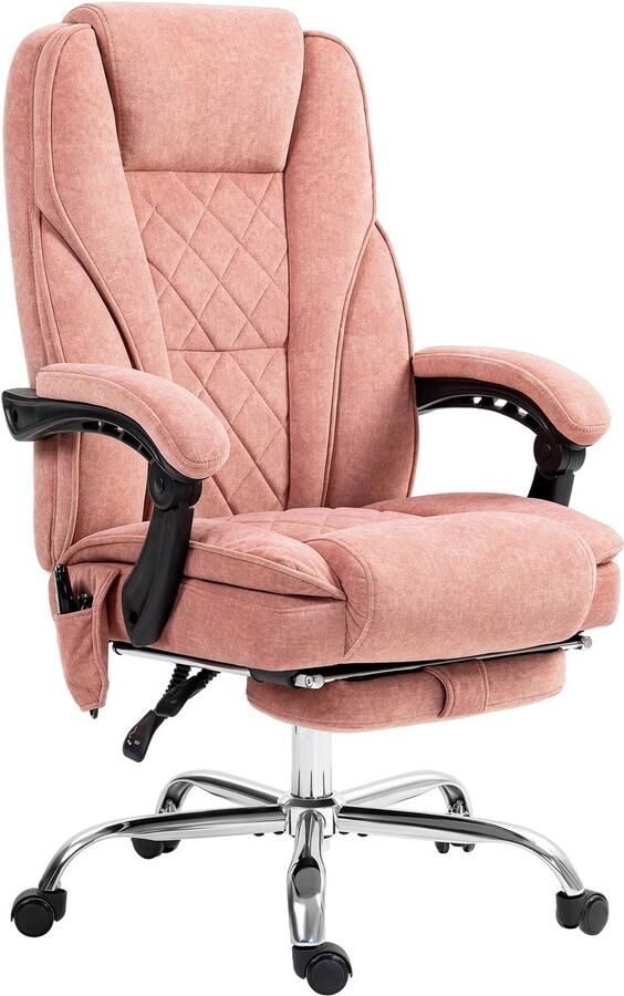 TRUUSK Ergonomische Bureaustoel Met Vibratiemassage Ligfunctie Verwarming Hoogte Verstelbaar Draaistoel Met Voetensteun