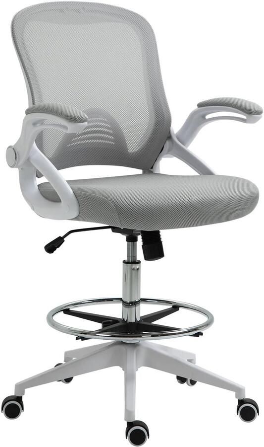 TRUUSK Ergonomische Bureaustoel Opklapbare Armleuningen Verstelbare Voetenring Hoogte Verstelbaar Kantelfunctie