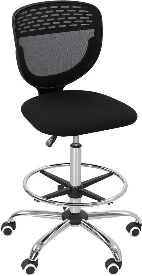 TRUUSK Ergonomische Bureaustoel Verstelbare Voetenring Hoogte Verstelbaar Netbekleding Draaibaar Zwart