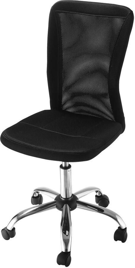TRUUSK Ergonomische Bureaustoel Zonder Armleuningen In Hoogte Verstelbaar Tot 100 kg Zwart
