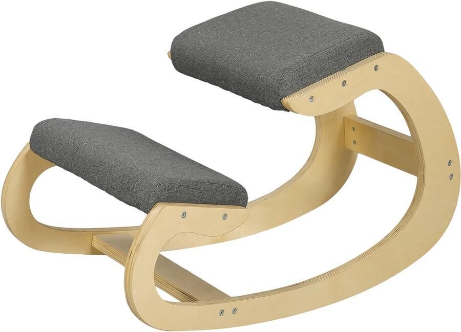 TRUUSK Ergonomische Kniekruk Schommelende Kniestoel Voor Thuiswerk Verbetering Lichaamshouding Grijs