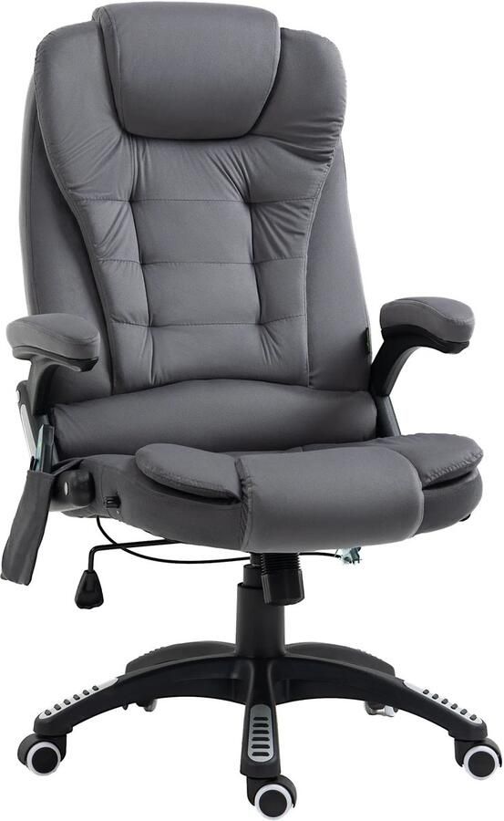 TRUUSK Ergonomische Massage Bureaustoel Hoogte Verstelbaar Tot 120kg Belastbaar Donkergrijs Voor Kantoor & Thuiswerkplek