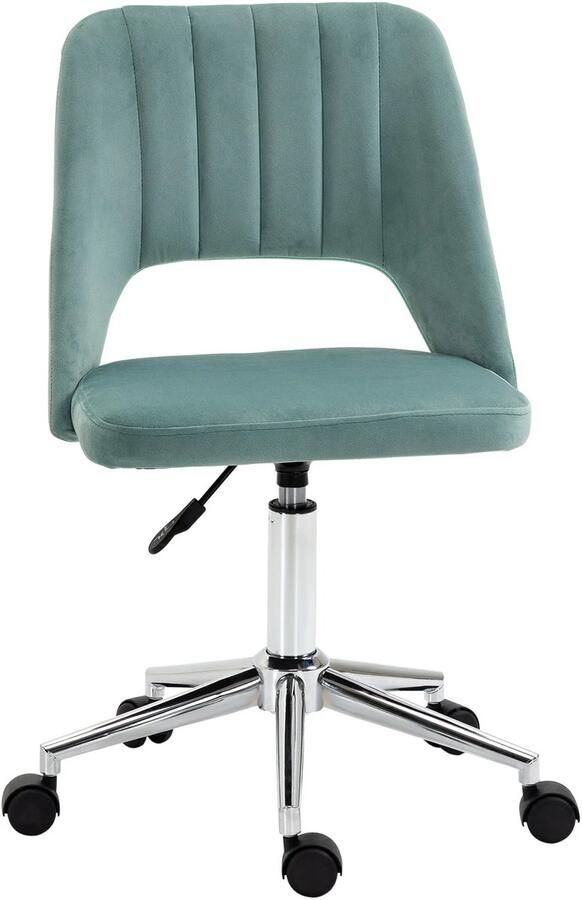 TRUUSK Fluwelen Bureaustoel Verstelbaar in Hoogte Draaibaar Ergonomisch Design Zonder Armleuningen Voor Thuiskantoor