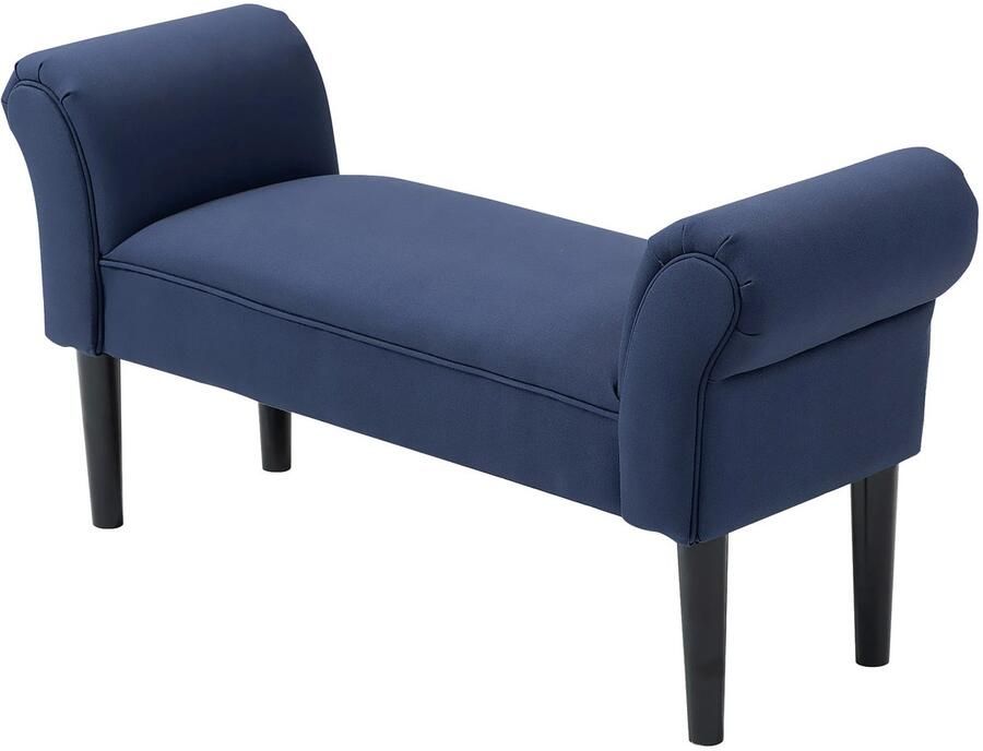TRUUSK Gestoffeerde Bedbank Blauw Zeildoek Tot 130 kg 102 x 36 x 51 cm Voor Slaapkamer en Gangbank