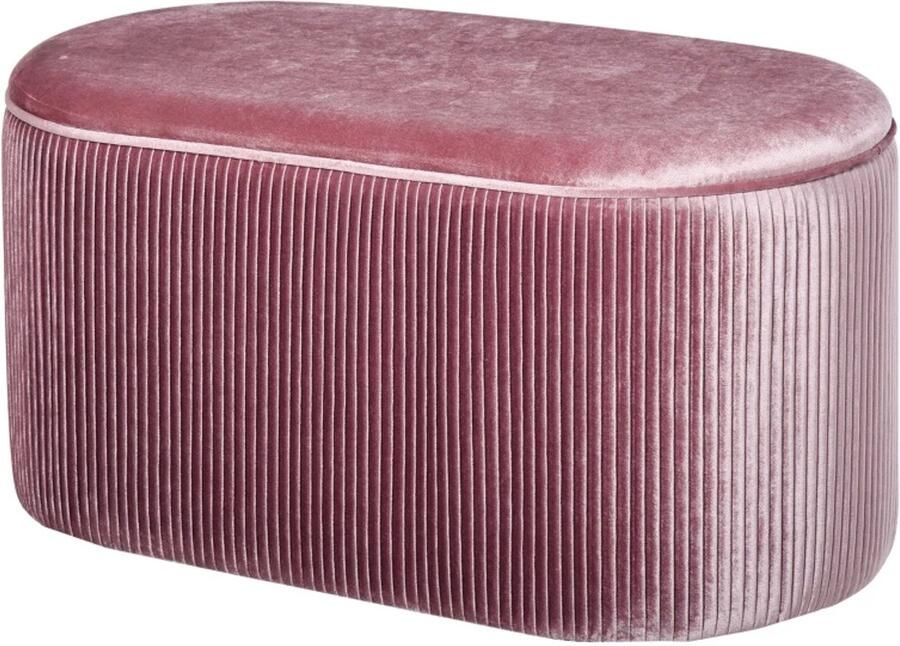 TRUUSK Gestoffeerde Opbergbank Franse Stijl Fluweel Roze 81 x 40 x 41 cm