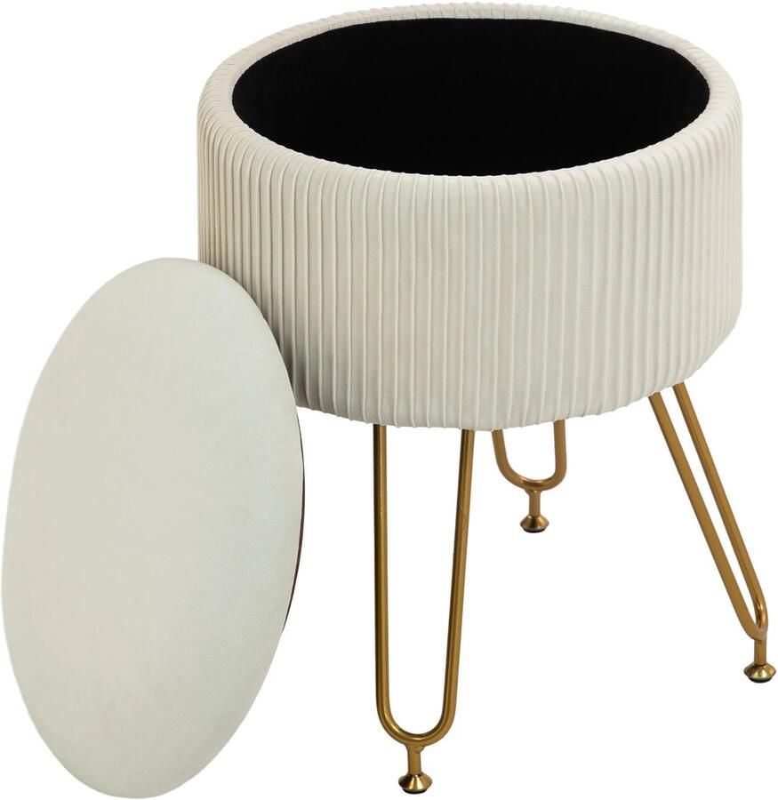 TRUUSK Gestoffeerde Zitbank Met Opbergruimte 2-in-1 Bank Met Deksel Fluwelen Look Voor Hal Slaapkamer Woonkamer Stalen