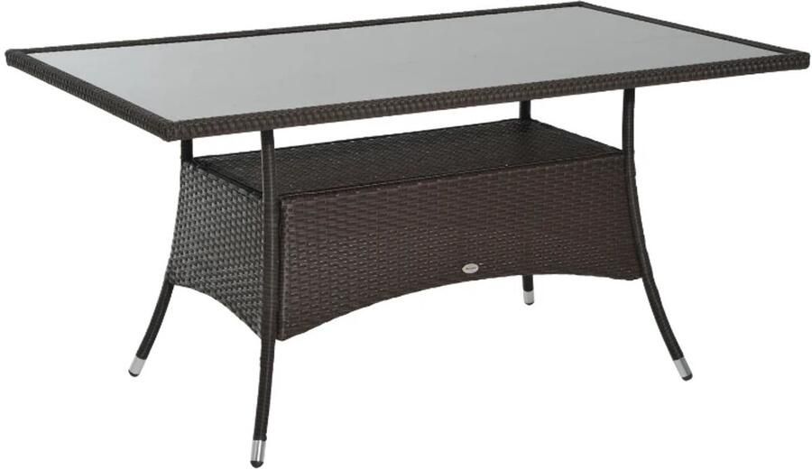 TRUUSK Glazen Tuintafel Eettafel 150x85x74cm Stijlvol Design Geschikt voor Buiten Ruimtebesparend Robuust en Duurzaam