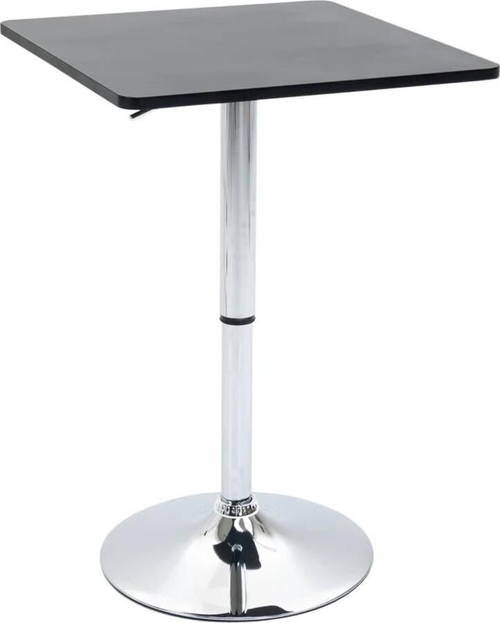 TRUUSK In Hoogte Verstelbare Bartafel 360 Graden Draaibaar Krasvaste Poten Stevig Metalen Onderstel Zwart zilver
