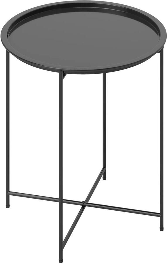 TRUUSK Inklapbare Bijzettafel Ø46 x 50 cm Rond Weerbestendig Inklapbare Tafelpoten Campingtafel Koffietafel Voor