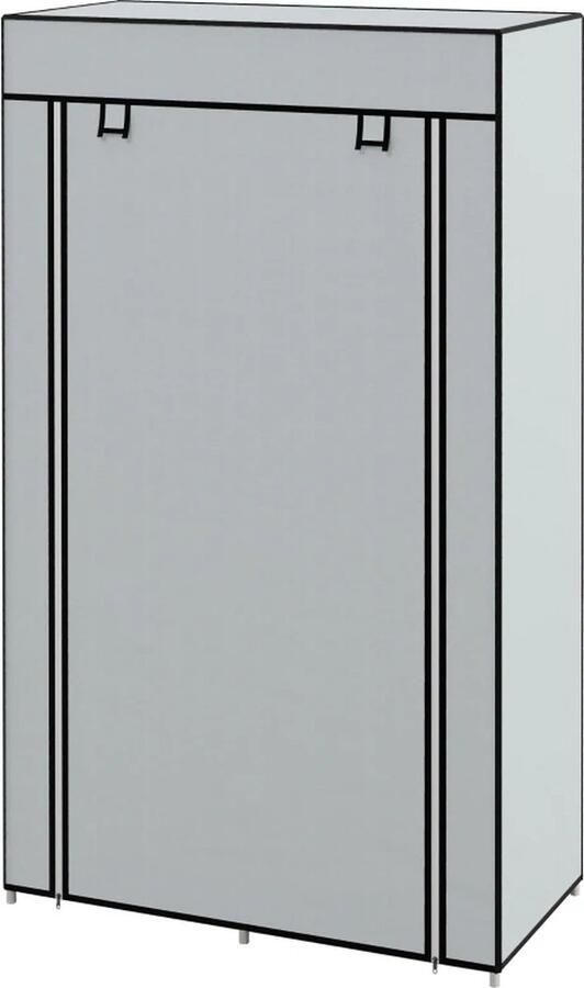 TRUUSK Kledingkast Stoffen Kast 1 Kledingroede 2 Laden 83 X 42 5 X 162 5 Cm Grijs