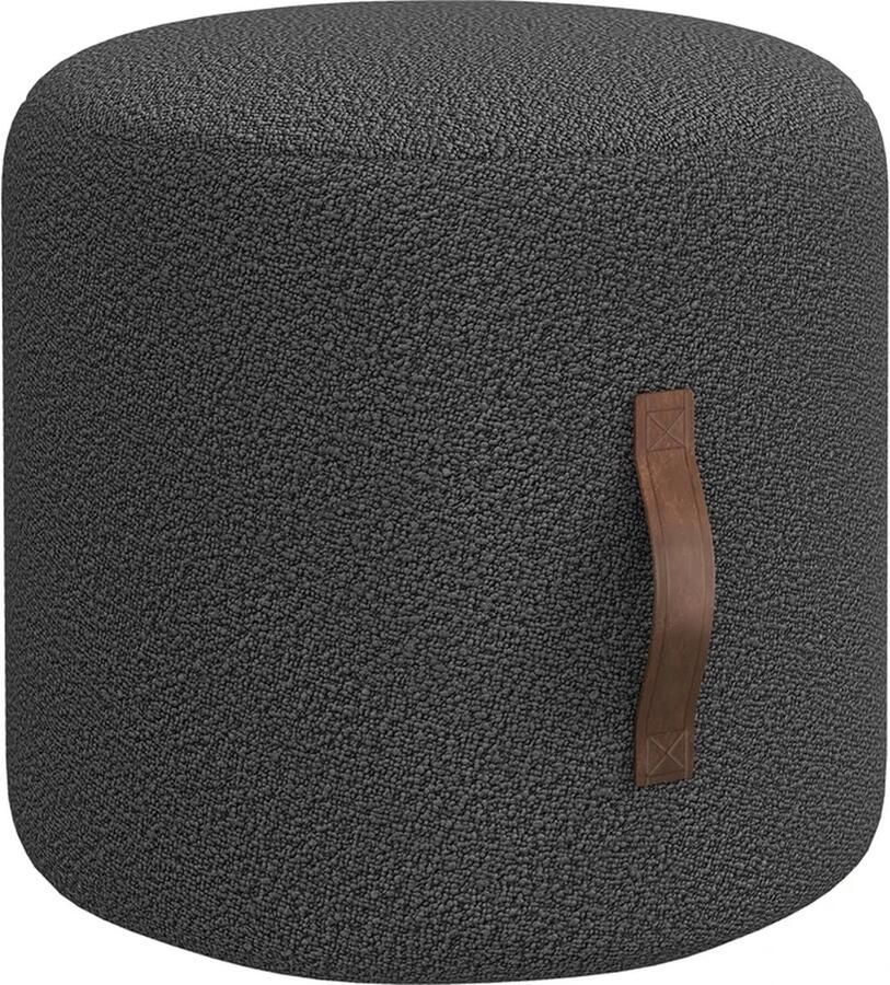 TRUUSK Kruk Voetenbank In Modern Design Donkergrijs + Bruin